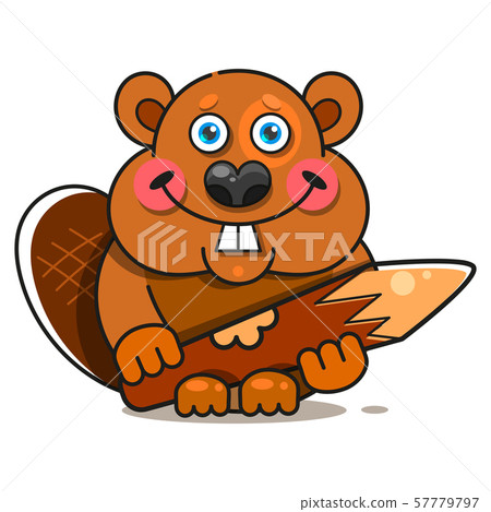 Beaver In Flat Style. Symbol, Logo Illustration. Beaver In Flat Style. Symbol, Logo Illustration. 57779797