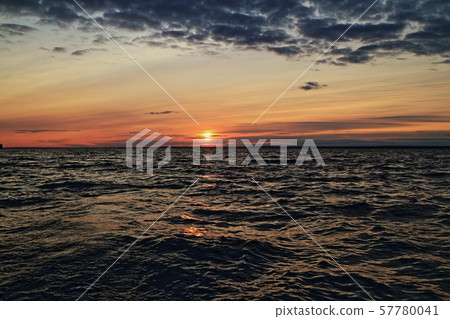 sea purple sunset sea purple sunset 57780041