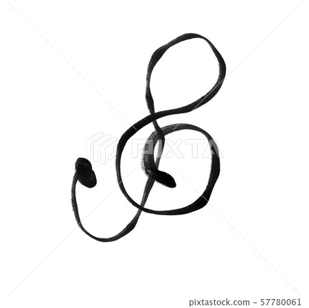 Simple Hand-Painted Treble Clef - Stock Illustration [57780061] - Pixta