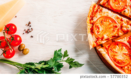 italian cuisine food ingredients homemade pizza 57780352