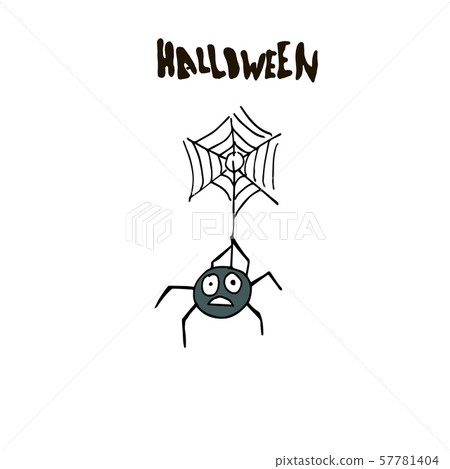 Halloween black silhouette character of spider for 57781404
