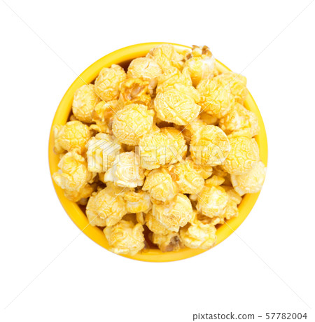 popcorn in bucket on white 57782004