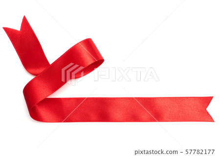 red ribbon banner on white 57782177