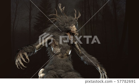 Wendigo mythical monster 3d render 57782691