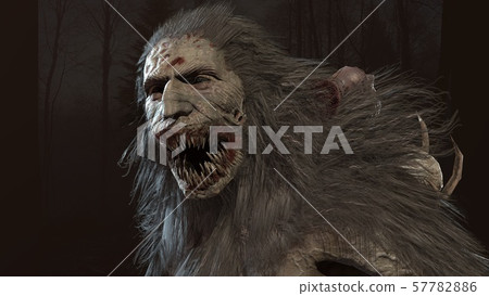 Wendigo mythical monster 3d render 57782886