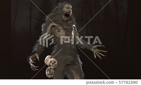 Wendigo mythical monster 3d render 57782890