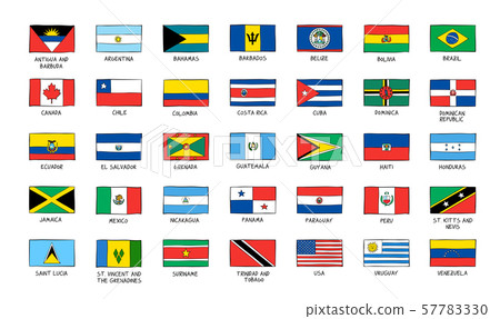 Flags of the American continent. - Stock Illustration [57783330] - PIXTA