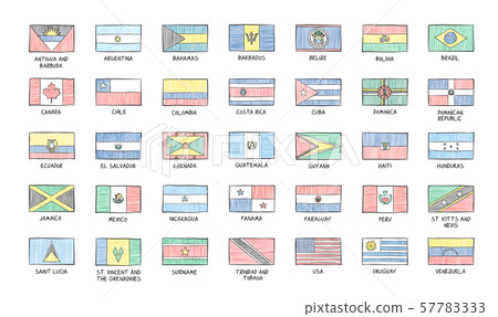 Flags of the American continent. Flags of the American continent. 57783333