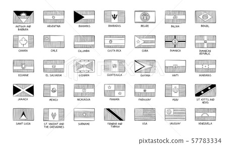 Flags of the American continent. Flags of the American continent. 57783334