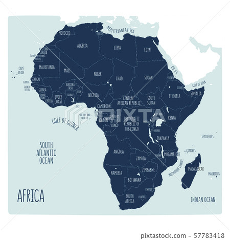 Hand drawn political map of Africa. Hand drawn political map of Africa. 57783418