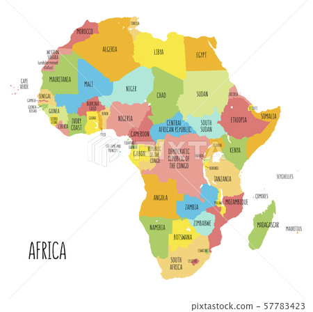 Colorful hand drawn political map of Africa. 57783423