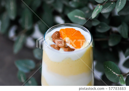 mango smoothie or mango yogurt smoothie with mango smoothie or mango yogurt smoothie with 57783883