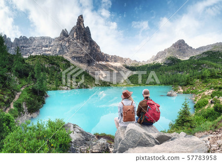 Adventure and travel in the mountains region in Dolomite alps, Italy 57783958