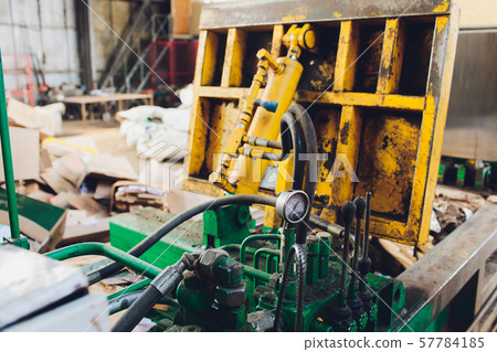 Special equipment for pressing paper waste at a waste sorting plant for further disposal or Special equipment for pressing paper waste at a waste sorting plant for further disposal or 57784185