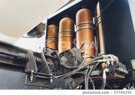 LPG , NGV Gas tanks are installed in a car for the 2 fuel system. LPG , NGV Gas tanks are installed in a car for the 2 fuel system. 57784295