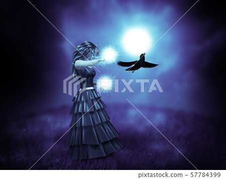 Witch and raven 57784399