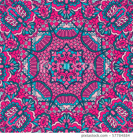 Abstract festive colorful floral vector ethnic tribal pattern Abstract festive colorful floral vector ethnic tribal pattern 57784884