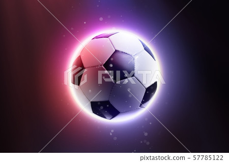 Soccer ball floating in space on an abstract background 57785122