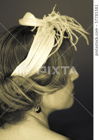 Portrait of mature woman combed and made up style Portrait of mature woman combed and made up style 57785381