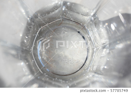Top view close-up of pure mineral water in glass Top view close-up of pure mineral water in glass 57785749