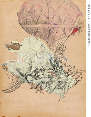 sci-fi illustration of an robotic sea horse sci-fi illustration of an robotic sea horse 57786350