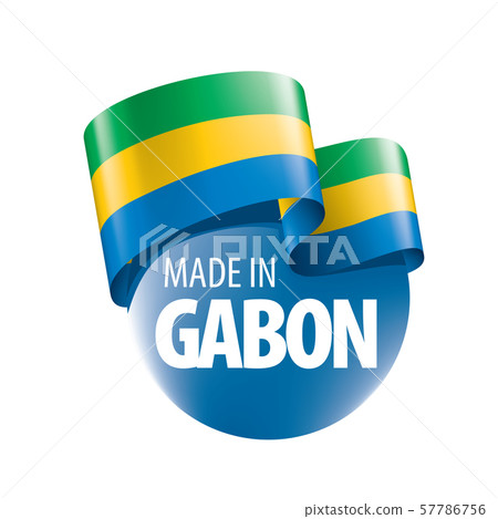 Gabon flag, vector illustration on a white background. 57786756
