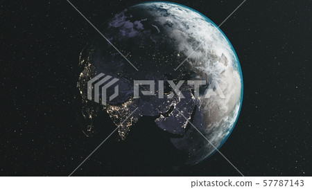 Rotate earth moon orbit star milky way background Rotate earth moon orbit star milky way background 57787143