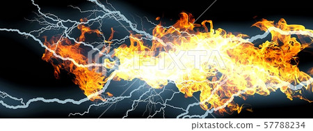 抽象的火焰和閃電協作 57788234