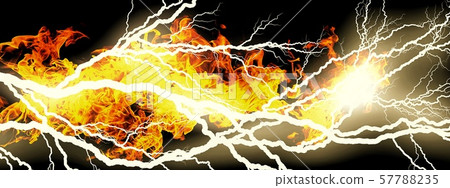Abstract flame and lightning collaboration Abstract flame and lightning collaboration 57788235