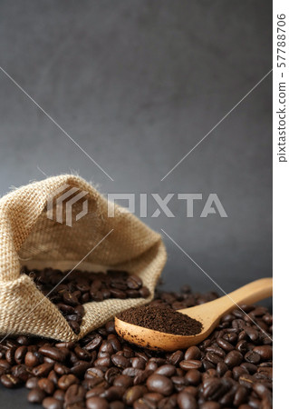 Roasting coffee and coffee background 57788706