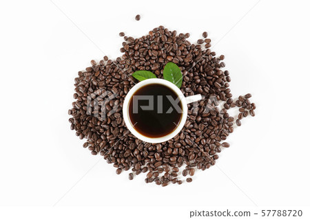 烘焙咖啡和咖啡背景 57788720