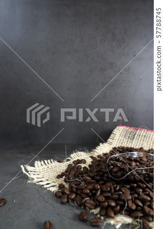 Roasting coffee and coffee background 57788745