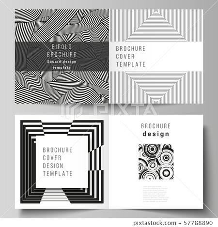The vector layout of two covers templates for square design bifold brochure, magazine, flyer The vector layout of two covers templates for square design bifold brochure, magazine, flyer 57788890
