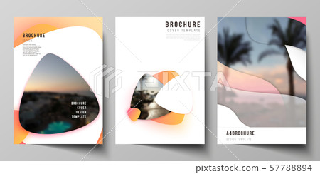 Vector layout of A4 format modern cover mockups design templates for brochure, magazine, flyer 57788894