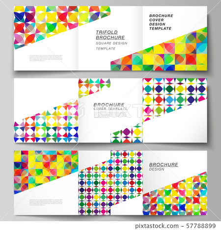 The minimal vector layout of square format covers design templates for trifold brochure, flyer The minimal vector layout of square format covers design templates for trifold brochure, flyer 57788899