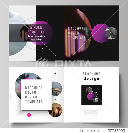 Vector layout of two covers templates for square design bifold brochure, magazine, flyer. Simple Vector layout of two covers templates for square design bifold brochure, magazine, flyer. Simple 57788905
