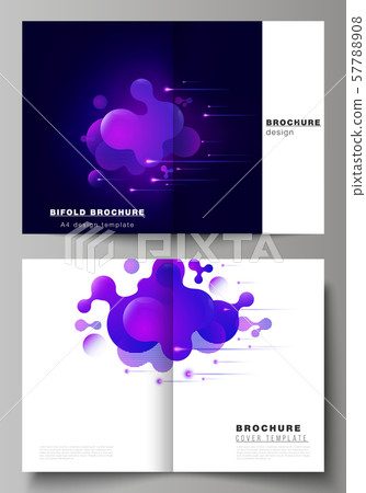 The vector layout of two A4 format cover mockups design templates for bifold brochure, magazine The vector layout of two A4 format cover mockups design templates for bifold brochure, magazine 57788908