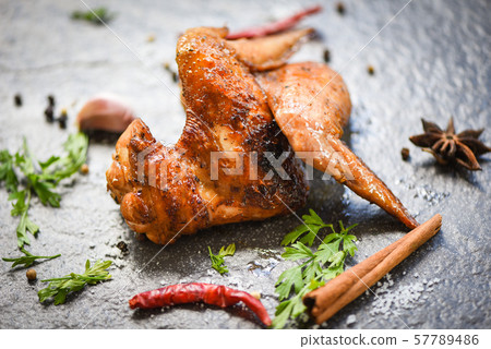chicken wings grill with garlic chilli herbs and chicken wings grill with garlic chilli herbs and 57789486
