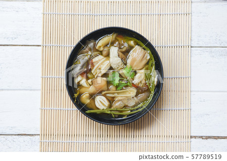 Mushroom soup bowl - Yellow wild mushroom or Mushroom soup bowl - Yellow wild mushroom or 57789519