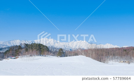 冬季中山高原(俯瞰北阿爾卑斯山) 冬季中山高原(俯瞰北阿爾卑斯山) 57789664