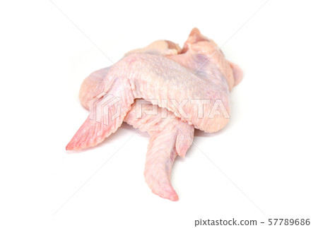 raw chicken wings isolated on white background - raw chicken wings isolated on white background - 57789686