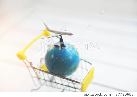 Travel background and shopping concept - Airplane 57789693