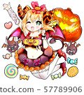 萬聖節角色扮演女孩魔鬼沒有字符 57789906