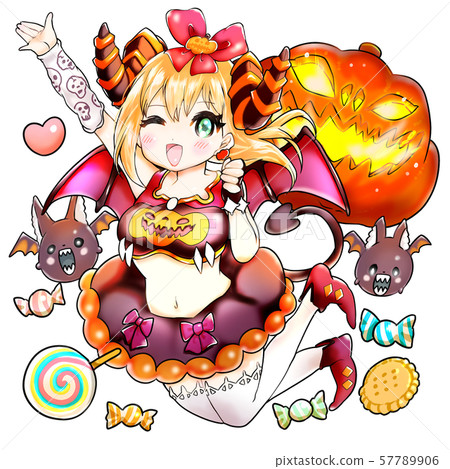 萬聖節角色扮演女孩魔鬼沒有字符 萬聖節角色扮演女孩魔鬼沒有字符 57789906