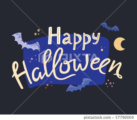 Vector template halloween happy card or banner Vector template halloween happy card or banner 57790009
