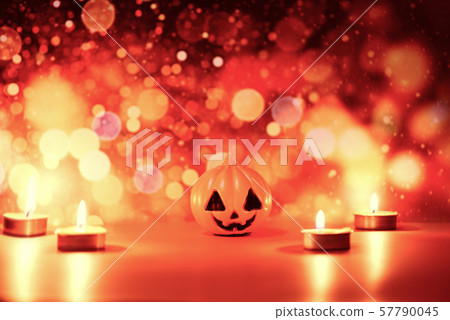 Halloween background candlelight orange decorated Halloween background candlelight orange decorated 57790045