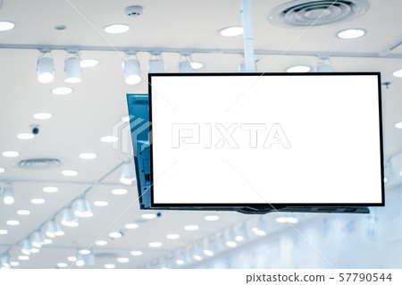 Blank top advertising Led Tv Screen in Restaurant or coffee cafe or Public corridors pathway blurred Blank top advertising Led Tv Screen in Restaurant or coffee cafe or Public corridors pathway blurred 57790544