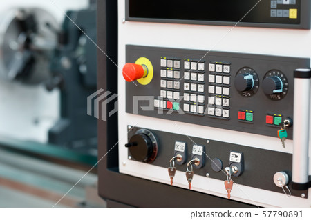modern turning machine with CNC control panel modern turning machine with CNC control panel 57790891