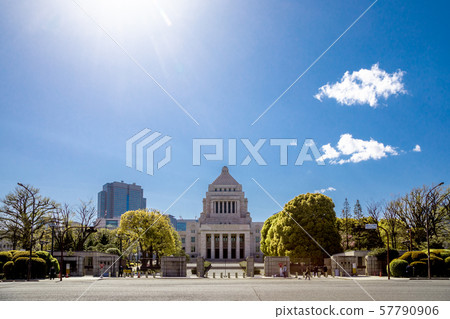 National Diet Building and blue sky National Diet Building and blue sky 57790906