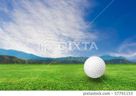 Golf ball on grass nature background Golf ball on grass nature background 57791153